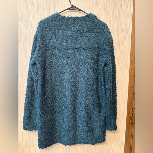 Reformation Lokie Mini Knit Sweater Dress XS Teal Textured Shag Boucle Teddy - Picture 3 of 8